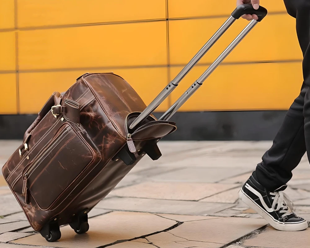 carry on leather duffle bag